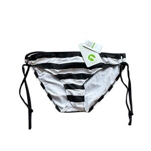 Women's Black White Striped Hispter bottoms Size L NWT Bikini Bottom Next Athena